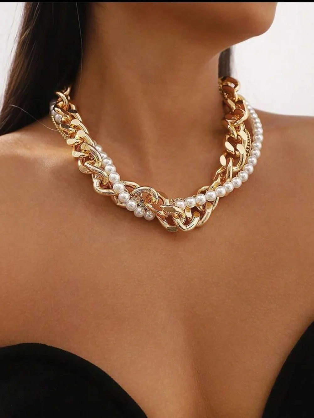 Gold Pearl-Accent Statement Necklace - Women Jewelry